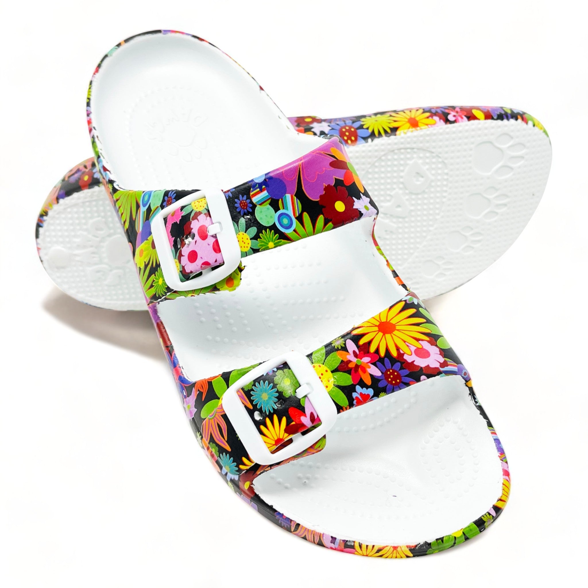 Women's PAW Print Adjustable 2-Strap Sandals - Flower Child
