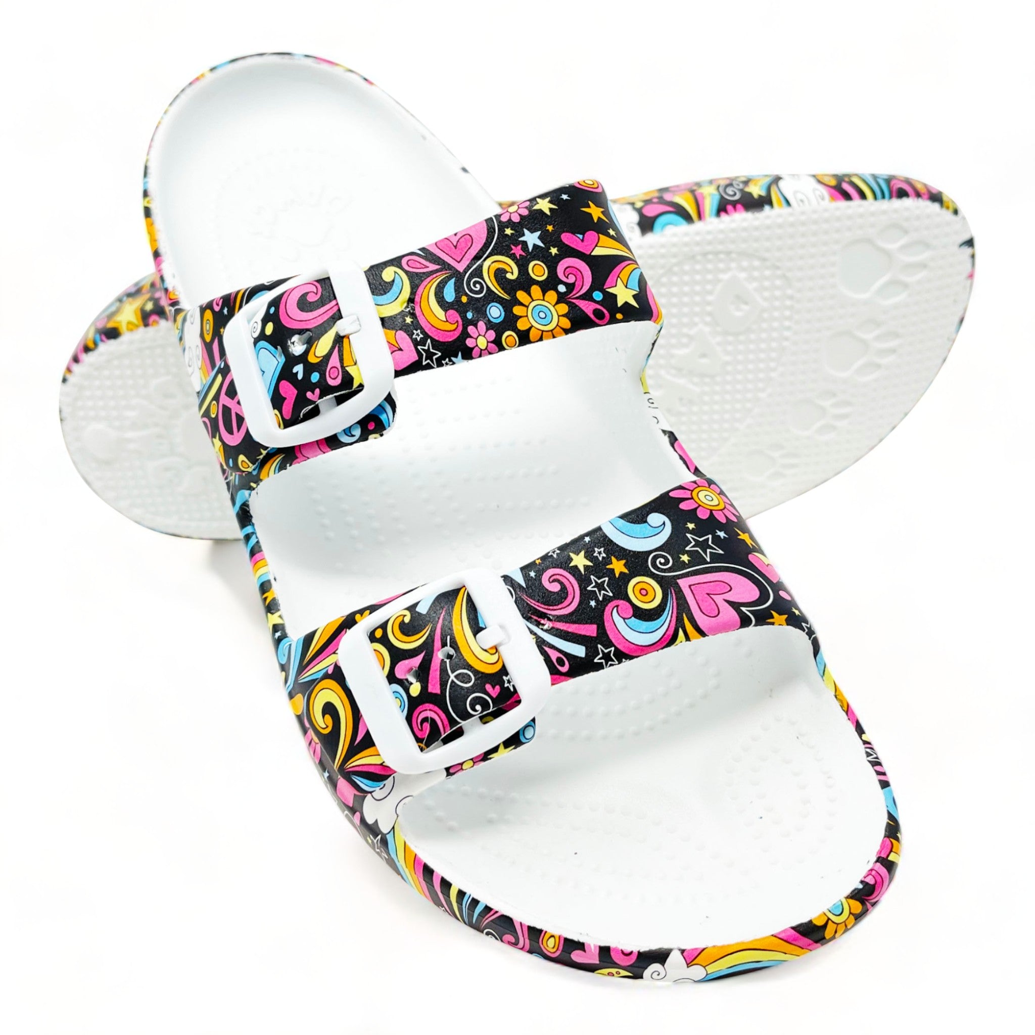 Paw print store flip flops